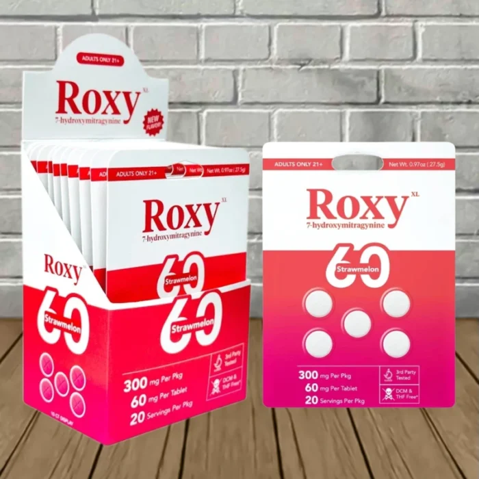 Roxy XL 7-Hydroxymitragynine Tablets 60mg-Strawmelon BULK CASE DEAL 10 x 5ct = 50 Tablets Roxy XL 7-Hydroxymitragynine Tablets 60mg-Strawmelon BULK CASE DEAL 10 x 5ct = 50 Tablets