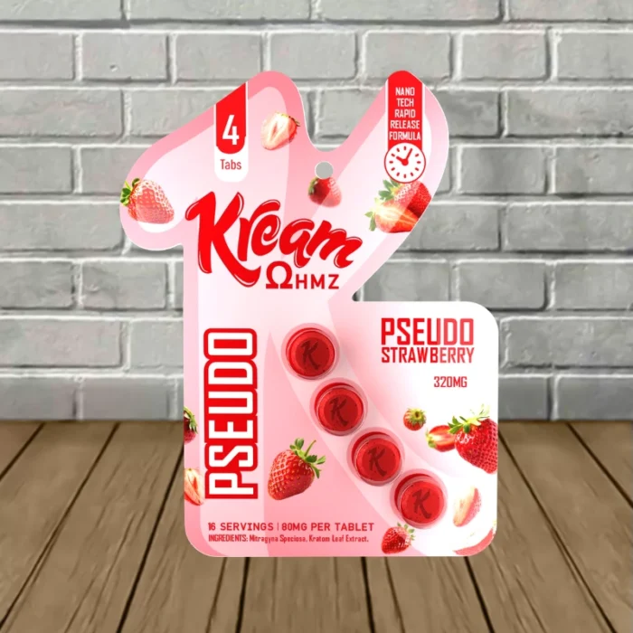 Kream Ohmz Pseudo Tablets 320mg-Strawberry -- 4ct Blister Pack Kream Ohmz Pseudo Tablets 320mg-Strawberry -- 4ct Blister Pack