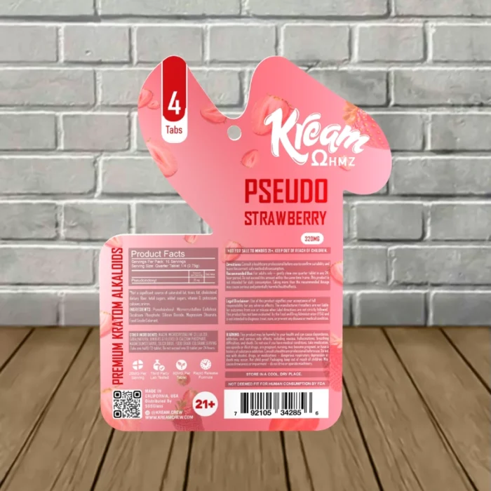 Kream Ohmz Pseudo Tablets 320mg-Strawberry -- 4ct Blister Pack-back Kream Ohmz Pseudo Tablets 320mg-Strawberry -- 4ct Blister Pack-back