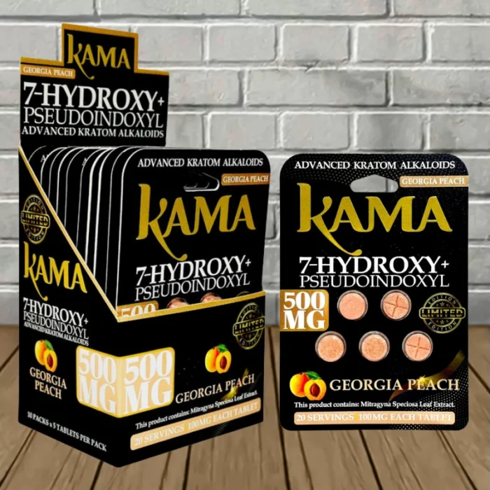 Kama 7-Hydroxy + Pseudo Tablets 500mg-Georgia Peach -- BULK CASE Kama 7-Hydroxy + Pseudo Tablets 500mg-Georgia Peach -- BULK CASE