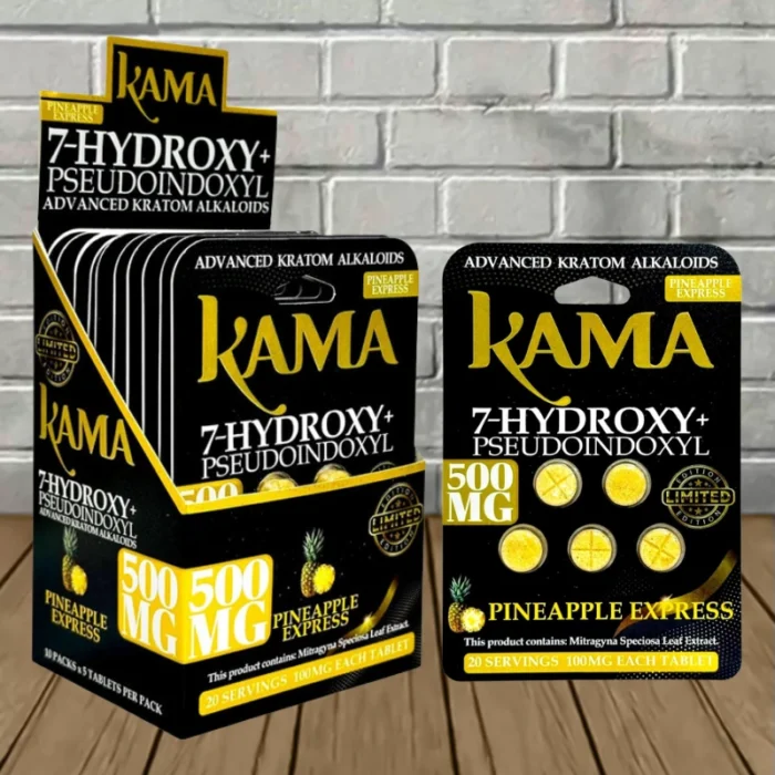 Kama 7-Hydroxy + Pseudo Tablets 500mg-Pineapple Express -- BULK CASE Kama 7-Hydroxy + Pseudo Tablets 500mg-Pineapple Express -- BULK CASE