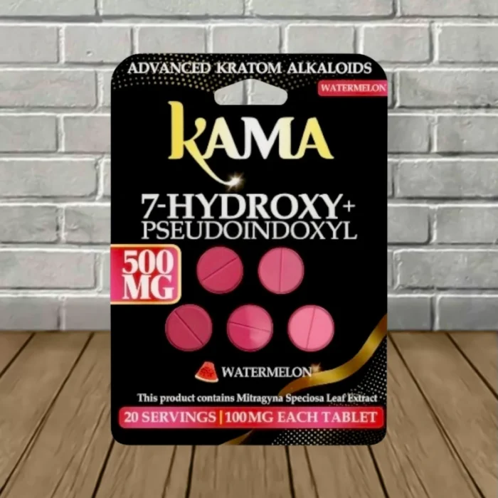 Kama 7-Hydroxy + Pseudo Tablets 500mg-Watermelon -- 5ct Blister Pack Kama 7-Hydroxy + Pseudo Tablets 500mg-Watermelon -- 5ct Blister Pack
