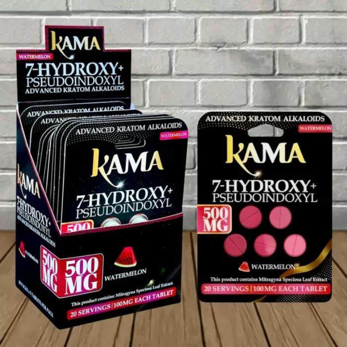 Kama 7-Hydroxy + Pseudo Tablets 500mg-Watermelon -- BULK CASE Kama 7-Hydroxy + Pseudo Tablets 500mg-Watermelon -- BULK CASE