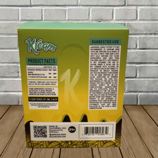 Kream-7OH-D9-Liquid-Extract-Shot-15ml-Full-Case-Supplement-Facts-Minty-Mango Kream-7OH-D9-Liquid-Extract-Shot-15ml-Full-Case-Supplement-Facts-Minty-Mango