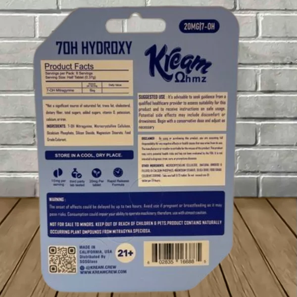 Kream-7OH-Hydroxy-Extract-Tablets-4ct-Supplement-Facts