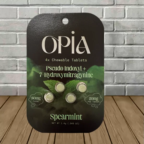 OPiA-Pseudoindoxyl-7-Hydroxymitragynine-Chewable-Tablets-4ct-Spearmint OPiA-Pseudoindoxyl-7-Hydroxymitragynine-Chewable-Tablets-4ct-Spearmint