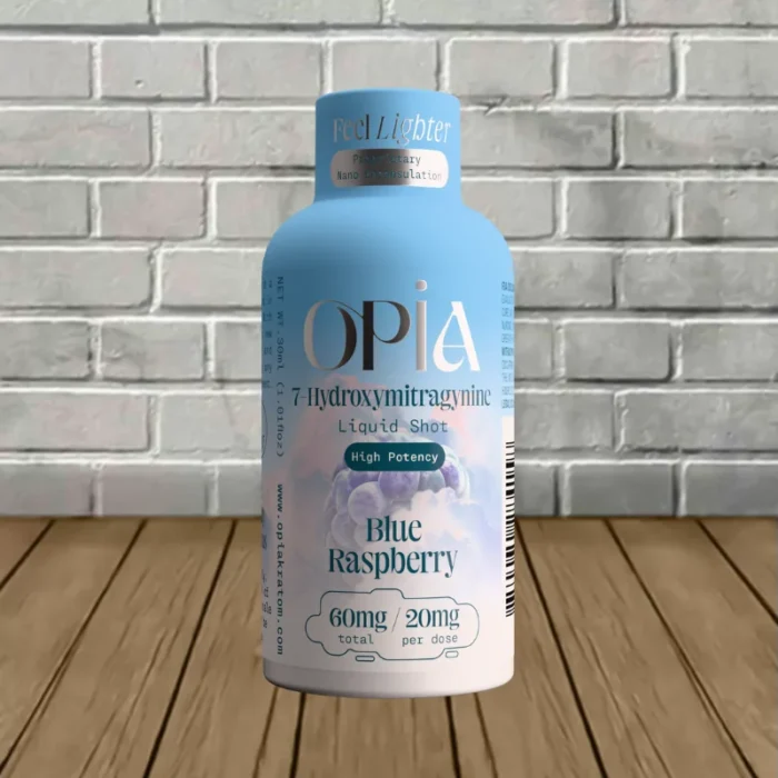Opia-7-Hydroxy-High-Potency-Shot-60mg-Blue-Raspberry-Single-Bottle