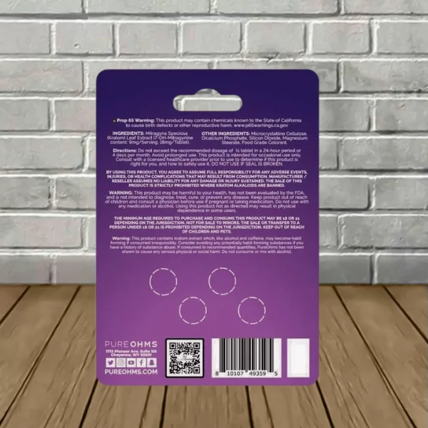 Pure-Ohms-7-Hydroxymitragynine-Tablets-4ct-Sweet-Grape-Supplement-Facts Pure-Ohms-7-Hydroxymitragynine-Tablets-4ct-Sweet-Grape-Supplement-Facts