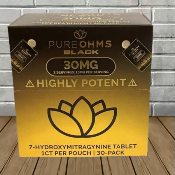 Pure-Ohms-Black-7-Hydroxymitragynine-Extract-Tablets-30mg-Full-Case-30ct Pure-Ohms-Black-7-Hydroxymitragynine-Extract-Tablets-30mg-Full-Case-30ct