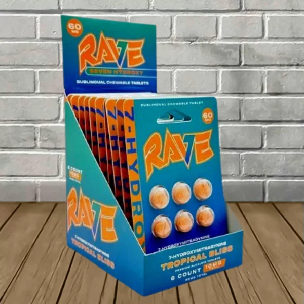 Rave-Kratom-7-Hydroxy-Extract-Tablets-Full-Case-10ct-Tropical-Bliss Rave-Kratom-7-Hydroxy-Extract-Tablets-Full-Case-10ct-Tropical-Bliss