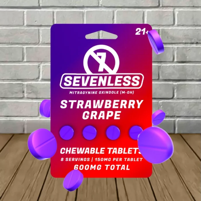 Sevenless Mitragynine Oxindole Tablets 600mg-Strawberry Grape -- 4ct Single Blister Sevenless Mitragynine Oxindole Tablets 600mg-Strawberry Grape -- 4ct Single Blister