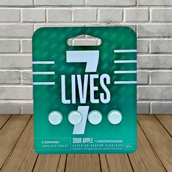 7-Lives-7-Hydroxymitragynine-Extract-Tablets-4ct-Sour-Apple 7 Lives 7-Hydroxymitragynine Extract Tablets 4ct Sour Apple