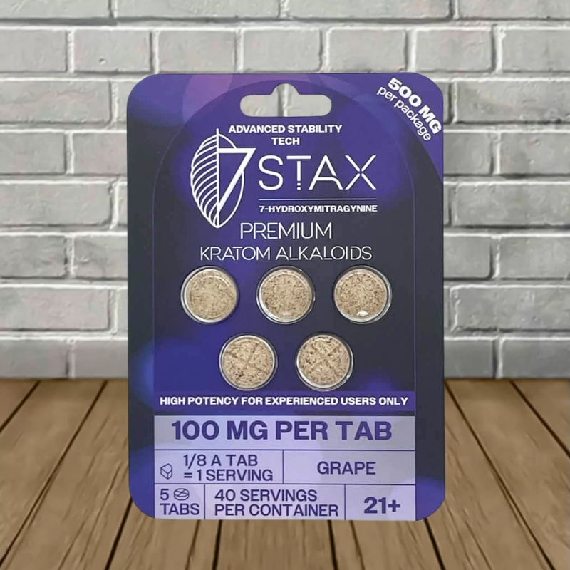 7Stax-7-hydroxymitragynine-and-Mitragynine-Tablets-100mg-Grape-5ct
