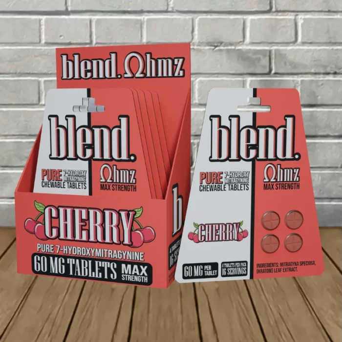 Blend 7‑Hydroxy Chewable Tablets 60mg - Cherry -- 5 X 4ct = 20 Tablets BULK CASE Blend 7‑Hydroxy Chewable Tablets 60mg - Cherry -- 5 X 4ct = 20 Tablets BULK CASE