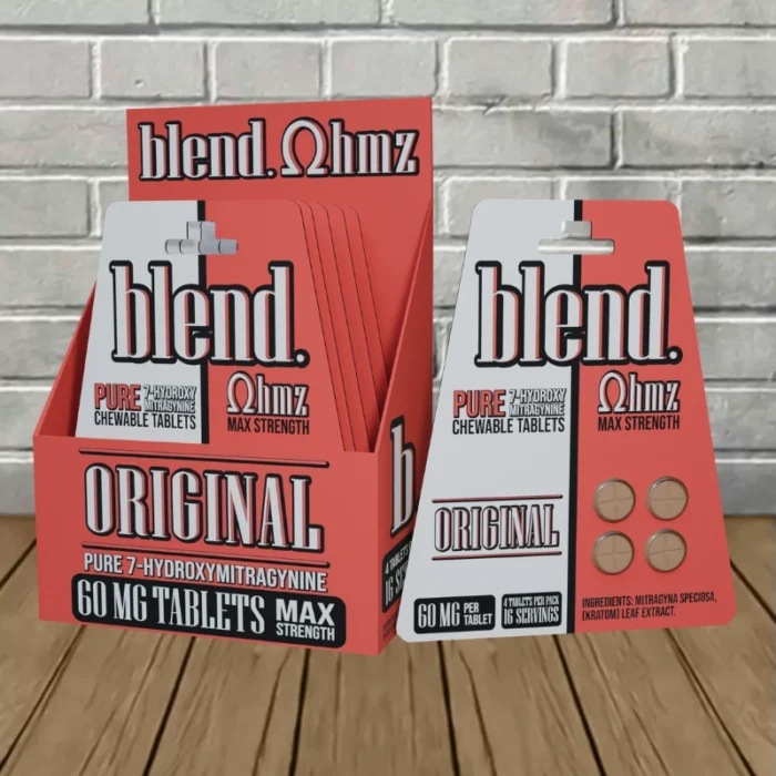 Blend 7‑Hydroxy Chewable Tablets 60mg - Original -- 5 X 4ct = 20 Tablets BULK CASE Blend 7‑Hydroxy Chewable Tablets 60mg - Original -- 5 X 4ct = 20 Tablets BULK CASE
