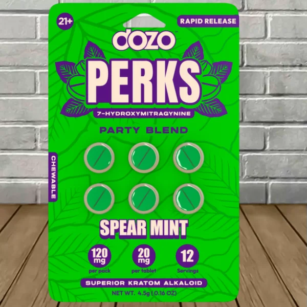 Dozo-PERKS-7-Hydroxymitragynine-Tablets-6ct-Spear-Mint-Party-Blend Dozo PERKS 7-Hydroxymitragynine Tablets 6ct Spear Mint (Party Blend)