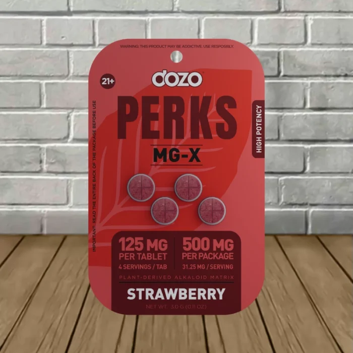 Dozo Perks MGX Plant Alkoid Matrix 125mg - Strawberry -- 4ct Blister Pack Dozo Perks MGX Plant Alkoid Matrix 125mg - Strawberry -- 4ct Blister Pack