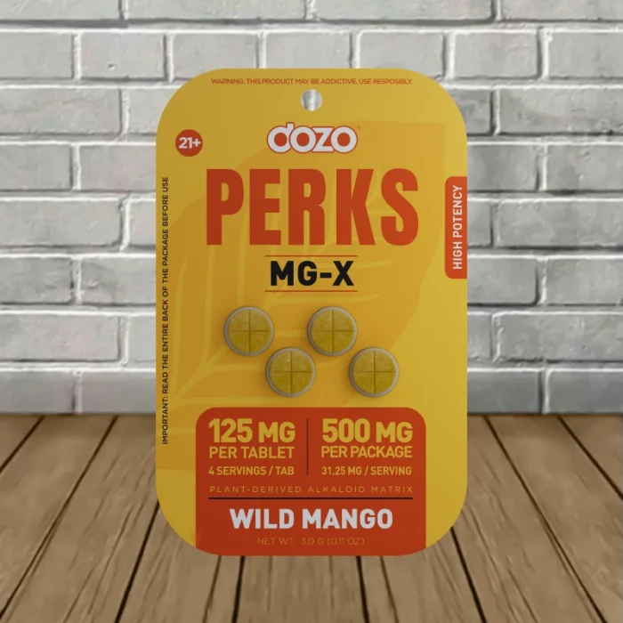 Dozo Perks MGX Plant Alkoid Matrix 125mg - Wild Mango -- 4ct Blister Pack Dozo Perks MGX Plant Alkoid Matrix 125mg - Wild Mango -- 4ct Blister Pack