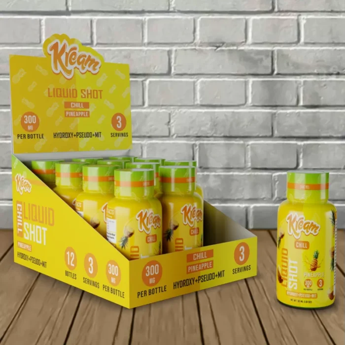 Kream-7-Hydroxy-Bottle-Bulk-Case-Deal-Chill-Pineapple-12-Bottle-DISPLAY-7-Hydroxy-Psuedo-MIT-300mg Kream 7-Hydroxy Bottle Bulk Case Deal - Chill -- Pineapple 12 Bottle DISPLAY -- 7-Hydroxy + Psuedo + MIT (300mg)