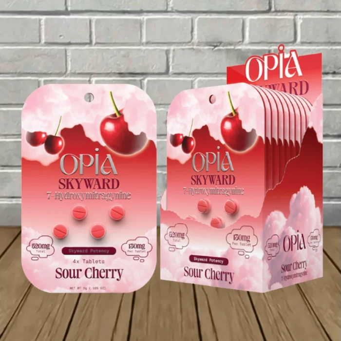 OPIA Skyward 7-Hydroxy Tablets 130mg - Sour Cherry -- 4ct X 10 = 40 Tablets BULK CASE OPIA Skyward 7-Hydroxy Tablets 130mg - Sour Cherry -- 4ct X 10 = 40 Tablets BULK CASE