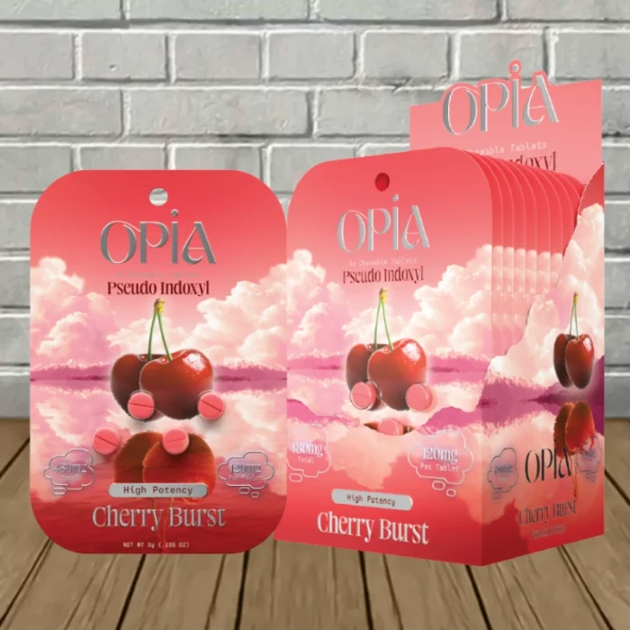 Opia Psuedo Tablets 480mg - Cherry Burst -- 4ct X 10 = 40 Tablets BULK CASE Opia Psuedo Tablets 480mg - Cherry Burst -- 4ct X 10 = 40 Tablets BULK CASE