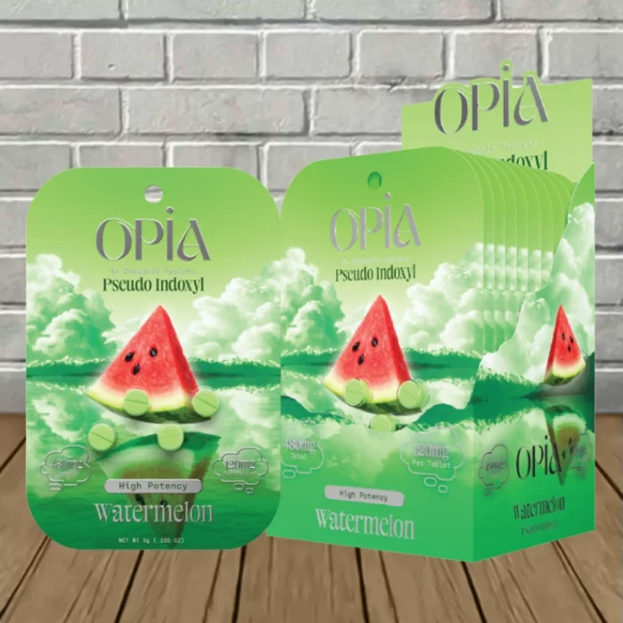 Opia Psuedo Tablets 480mg - Watermelon -- 4ct X 10 = 40 Tablets BULK CASE Opia Psuedo Tablets 480mg - Watermelon -- 4ct X 10 = 40 Tablets BULK CASE