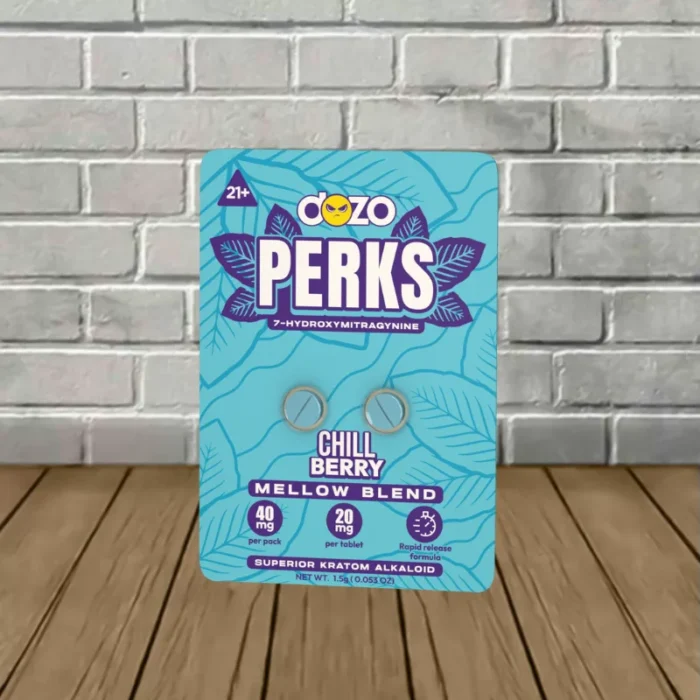 Perks-by-Dozo-7ohm-tablets-Single-Pack-Chillberry Dozo PERKS 7-Hydroxymitragynine Tablets 2ct Chill Berry (Mellow Blend)