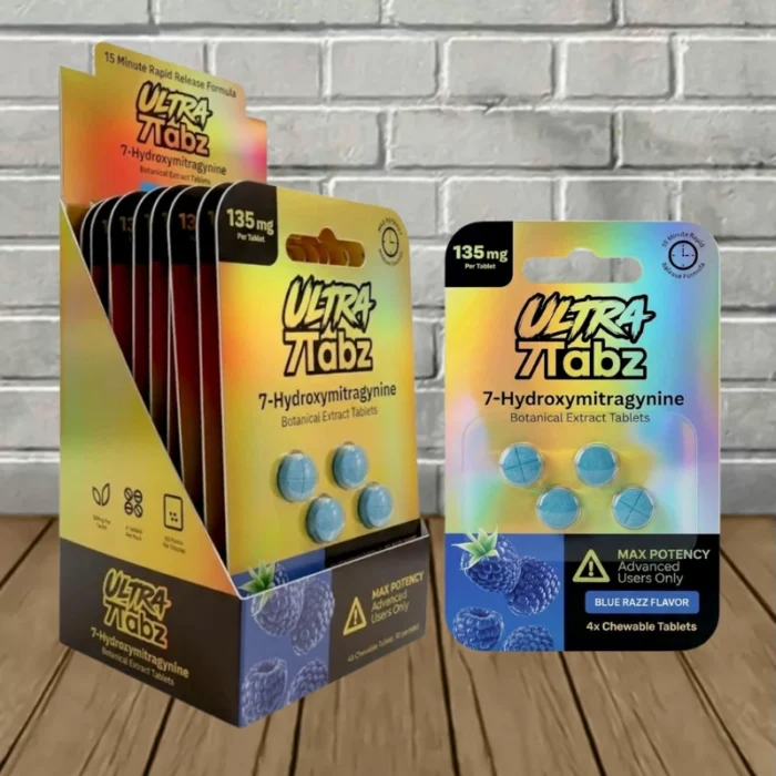 7Tabz Ultra Strength 7-Hydroxy Tablets 135mg - Blue Razz -- 4ct x 10 = 40 Tablets BULK CASE 7Tabz Ultra Strength 7-Hydroxy Tablets 135mg - Blue Razz -- 4ct x 10 = 40 Tablets BULK CASE