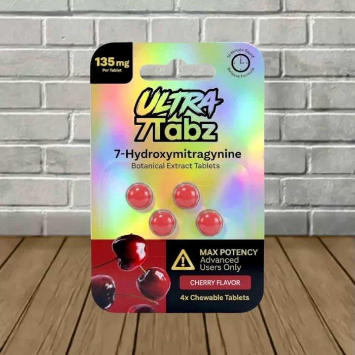 7Tabz Ultra Strength 7-Hydroxy Tablets 135mg - Cherry -- 4ct Blister Pack 7Tabz Ultra Strength 7-Hydroxy Tablets 135mg - Cherry -- 4ct Blister Pack