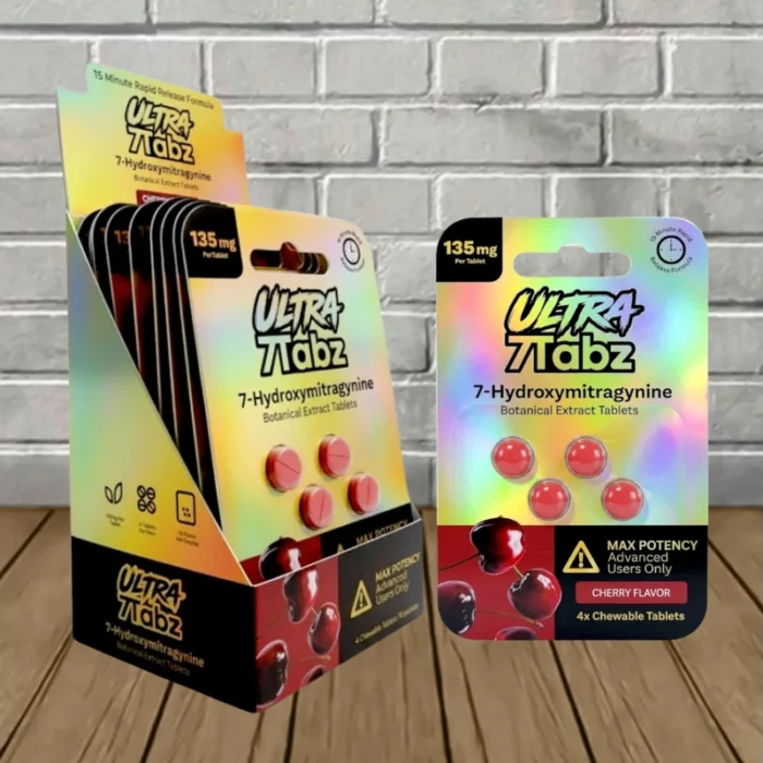 7Tabz Ultra Strength 7-Hydroxy Tablets 135mg - Cherry -- 4ct x 10 = 40 Tablets BULK CASE 7Tabz Ultra Strength 7-Hydroxy Tablets 135mg - Cherry -- 4ct x 10 = 40 Tablets BULK CASE
