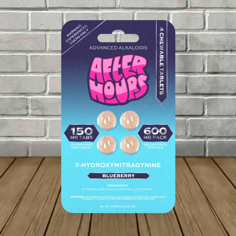 After Hours 7-Hydroxy Tablets 600mg - Blueberry -- 4ct Blister Pack