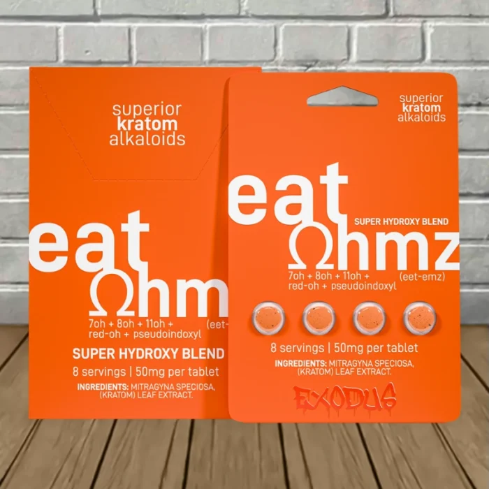 Eat Ohmz 7-Hydroxy Orange 50mg - 4ct X 6 = 24 Tablets BULK CASE Eat Ohmz 7-Hydroxy Orange 50mg - 4ct X 6 = 24 Tablets BULK CASE