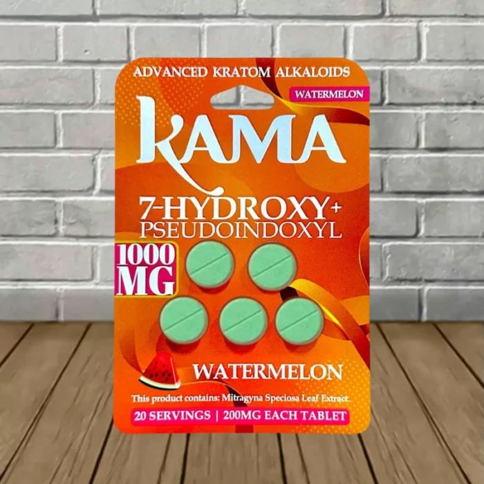 Kama 7-Hydroxy + Pseudo Tablets 1000mg - Watermelon -- 5ct Blister Pack Kama 7-Hydroxy + Pseudo Tablets 1000mg - Watermelon -- 5ct Blister Pack