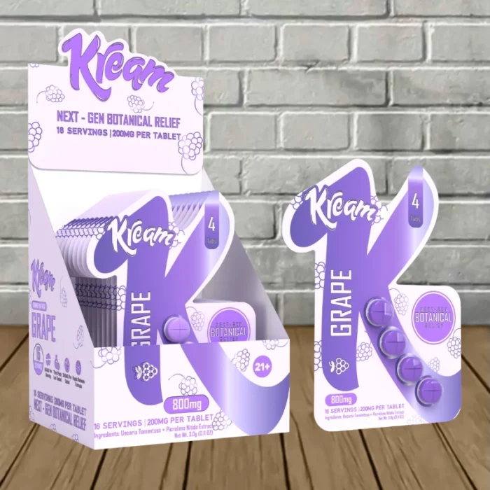 Kream NextGen Botanical Relief 800mg - Grape -- 4ct X 10 = 40 Tablets BULK CASE Kream NextGen Botanical Relief 800mg - Grape -- 4ct X 10 = 40 Tablets BULK CASE
