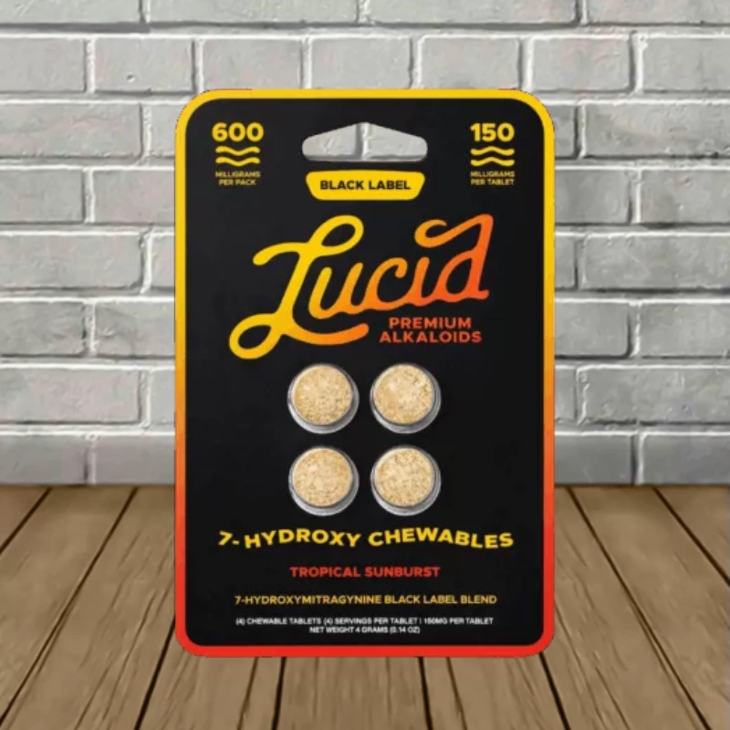 Lucid Black Label 7-Hydroxy Tablets 600mg - Tropical Sunburst -- 4ct Blister Pack