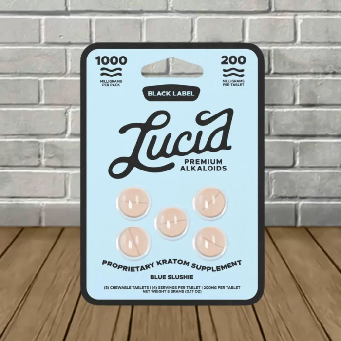 Lucid Black Label Proprietary Kratom Tablets 1000mg - Blue Slushie -- 5ct Blister Pack