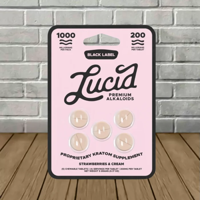 Lucid Black Label Proprietary Kratom Tablets 1000mg - Strawberries & Cream -- 5ct Blister Pack Lucid Black Label Proprietary Kratom Tablets 1000mg - Strawberries & Cream -- 5ct Blister Pack