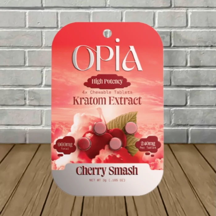 OPIA High Potency Kratom Extract Tablets 240mg - Cherry Smash -- 4ct Blister Pack OPIA High Potency Kratom Extract Tablets 240mg - Cherry Smash -- 4ct Blister Pack