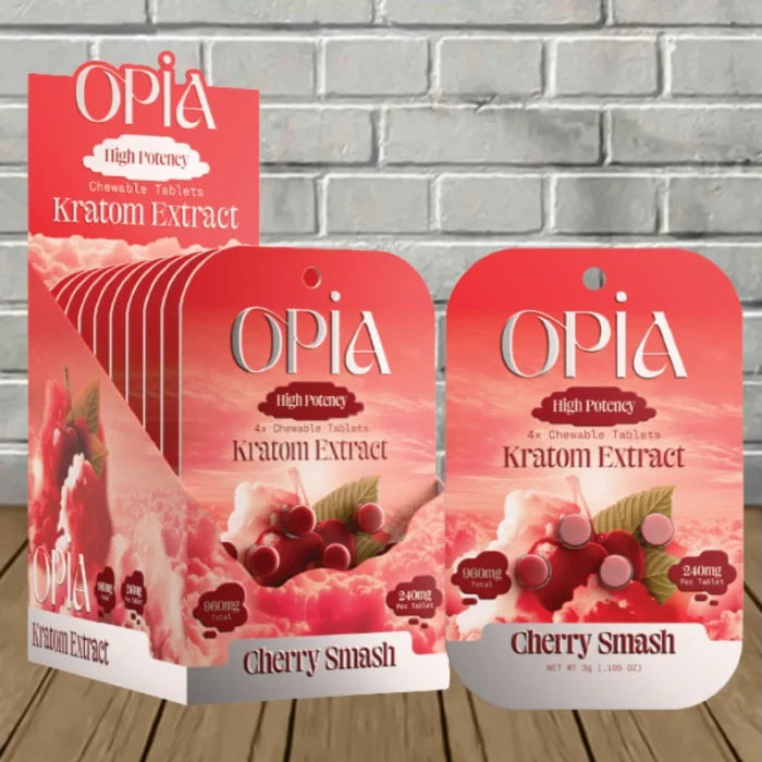 OPIA High Potency Kratom Extract Tablets 240mg - Cherry Smash -- 4ct x 10 = 40 Tablets BULK CASE OPIA High Potency Kratom Extract Tablets 240mg - Cherry Smash -- 4ct x 10 = 40 Tablets BULK CASE