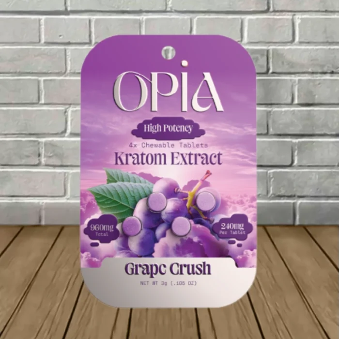 OPIA High Potency Kratom Extract Tablets 240mg - Grape Crush -- 4ct Blister Pack OPIA High Potency Kratom Extract Tablets 240mg - Grape Crush -- 4ct Blister Pack