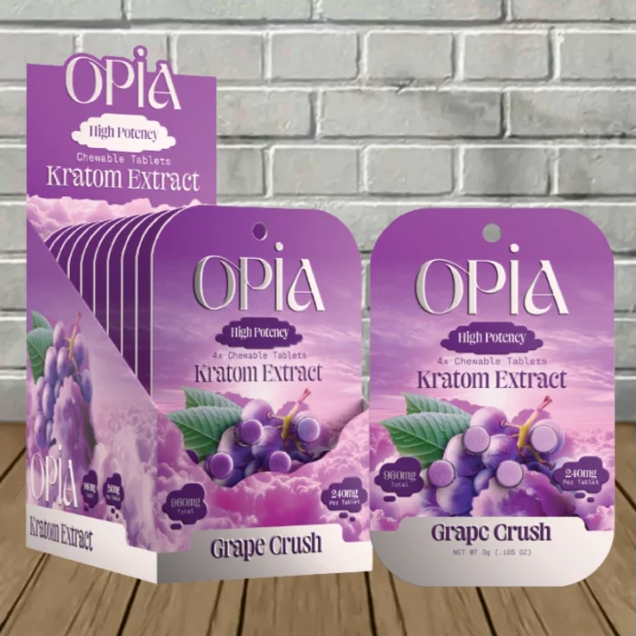 OPIA High Potency Kratom Extract Tablets 240mg - Grape Crush -- 4ct x 10 = 40 Tablets BULK CASE OPIA High Potency Kratom Extract Tablets 240mg - Grape Crush -- 4ct x 10 = 40 Tablets BULK CASE
