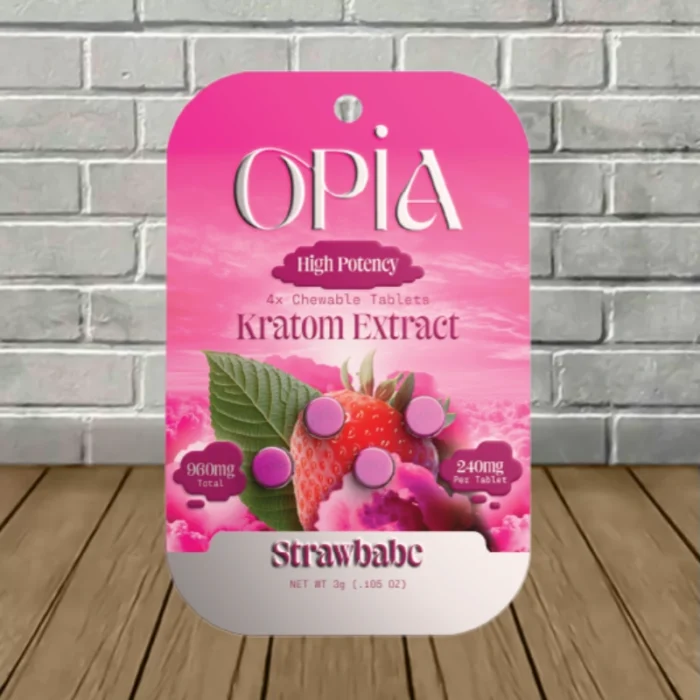 OPIA High Potency Kratom Extract Tablets 240mg - Strawbabe -- 4ct Blister Pack OPIA High Potency Kratom Extract Tablets 240mg - Strawbabe -- 4ct Blister Pack