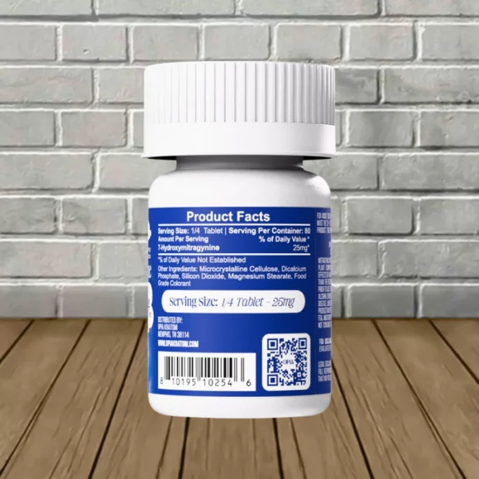 OPIA Ultra 7-OH High Potency Tablets 2000mg - Blue Raspberry -- 20ct Single Bottle - back OPIA Ultra 7-OH High Potency Tablets 2000mg - Blue Raspberry -- 20ct Single Bottle - back