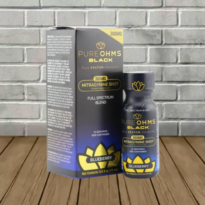 Pure Ohms Black MIT Full Spectrum Blent 300mg - Blueberry -- Single Shot (1)