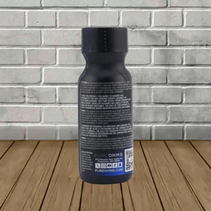 Pure Ohms Black MIT Full Spectrum Blent 300mg - Blueberry -- Single Shot - back Pure Ohms Black MIT Full Spectrum Blent 300mg - Blueberry -- Single Shot - back