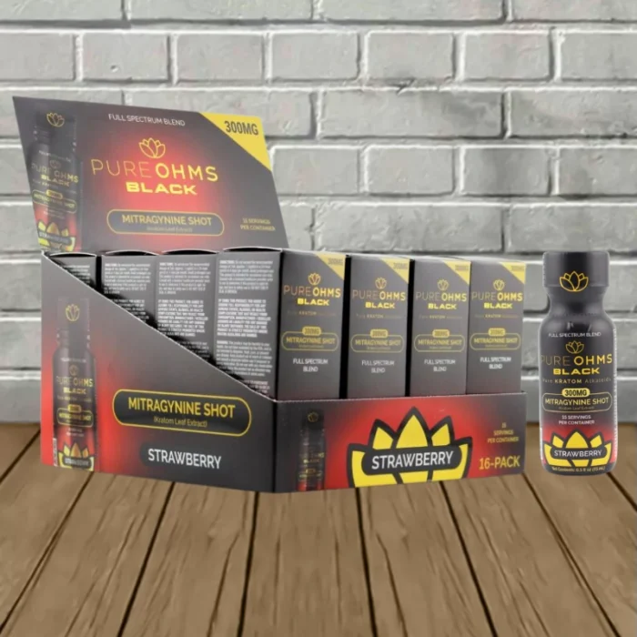 Pure Ohms Black MIT Full Spectrum Blent 300mg - Strawberry -- 16ct BULK CASE Pure Ohms Black MIT Full Spectrum Blent 300mg - Strawberry -- 16ct BULK CASE