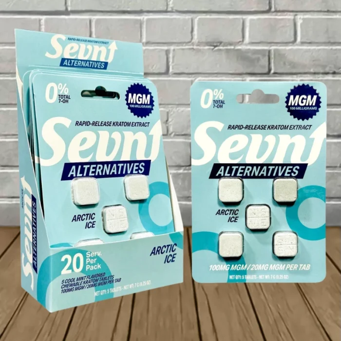 Sevn MGM Alternatives Rapid Release Kratom 20mg 5ct - Arctic Ice – Bulk Case Deal 10 × 5ct = 50 Tablets Sevn MGM Alternatives Rapid Release Kratom 20mg 5ct - Arctic Ice – Bulk Case Deal 10 × 5ct = 50 Tablets
