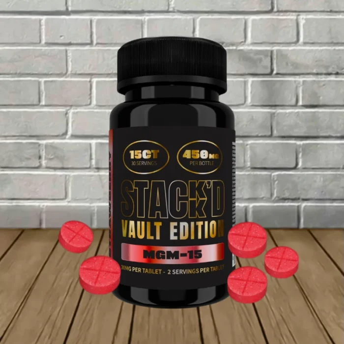 Stackk'd Vault Edition MGM-15 Tablets 450mg - Strawberry -- 15ct Bottle Stackk'd Vault Edition MGM-15 Tablets 450mg - Strawberry -- 15ct Bottle