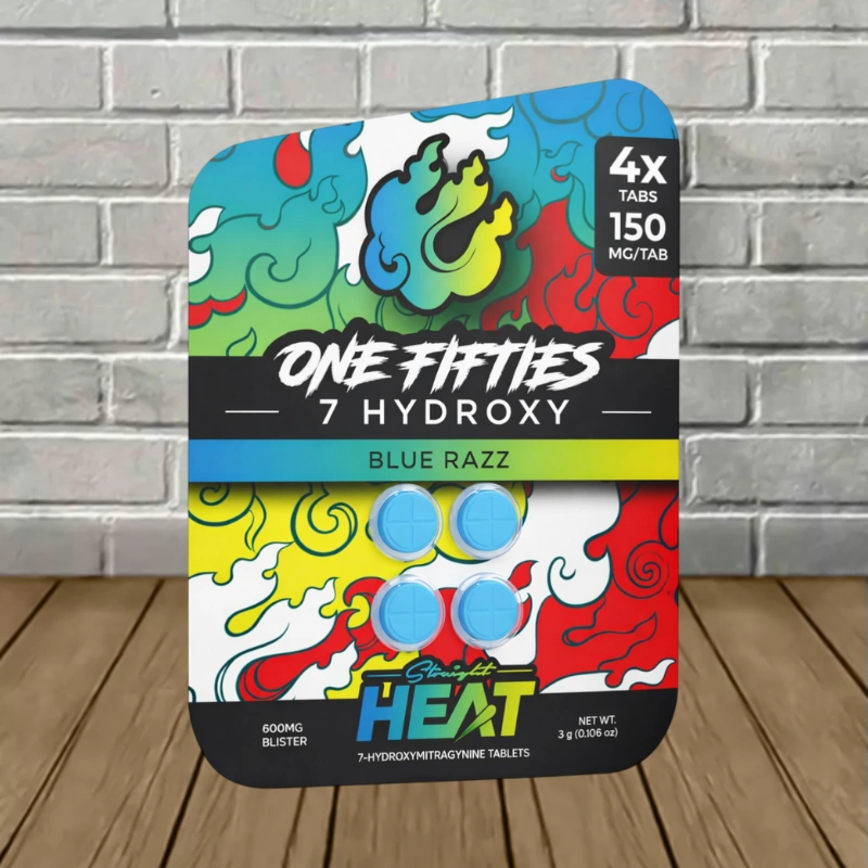 Straight Heat One Fifties 7-Hydroxy Tablets 600mg - Blue Razz -- 4ct Blister Pack