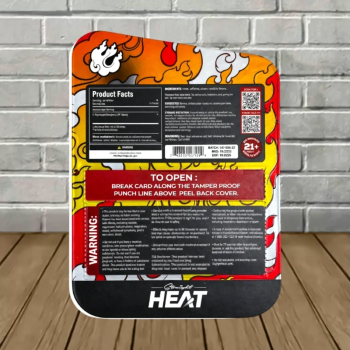 Straight Heat One Fifties 7-Hydroxy Tablets 600mg - Carribean Punch -- 4ct Blister Pack - back Straight Heat One Fifties 7-Hydroxy Tablets 600mg - Carribean Punch -- 4ct Blister Pack - back